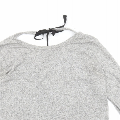 Womens UK Size 8 River Island Grey Basic T-Shirt