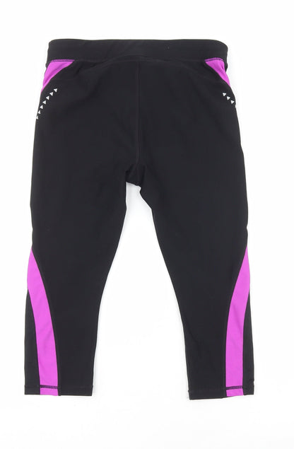 Womens UK Size S Athletic Works Regular Fit Sweatpants Black Leggings