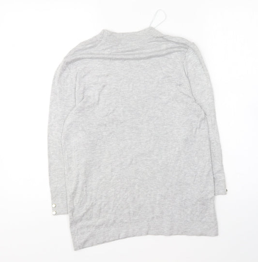 TU Womens Grey Round Neck Viscose Pullover Jumper Size 12
