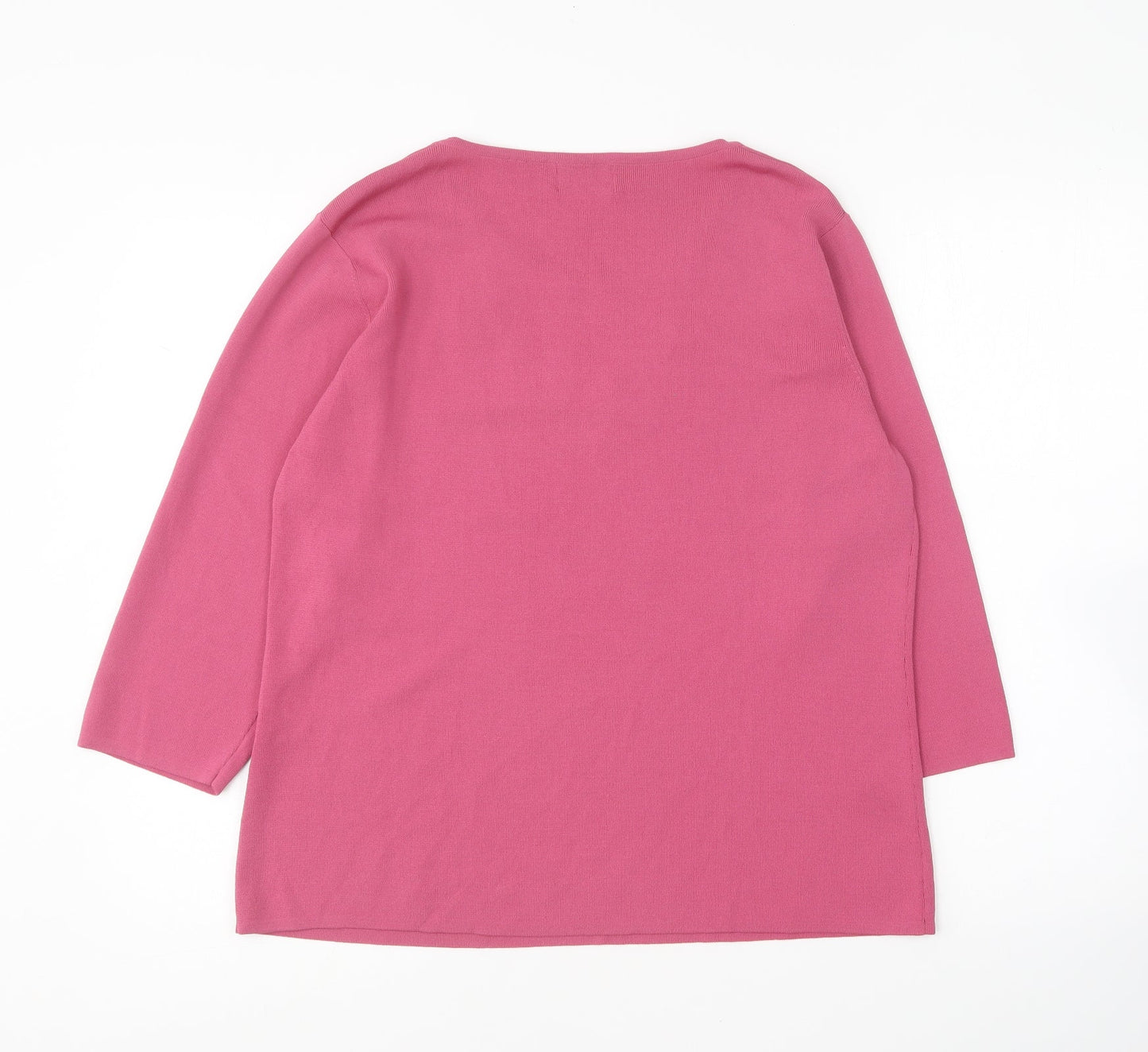 Victoria Layne Womens Pink Round Neck Viscose Pullover Jumper Size 18