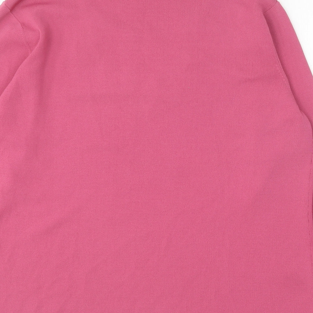 Victoria Layne Womens Pink Round Neck Viscose Pullover Jumper Size 18