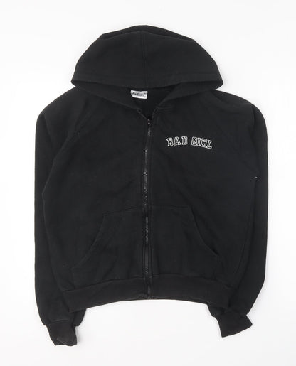 Select Womens Black Cotton Full Zip Hoodie Size 12