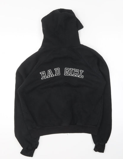 Select Womens Black Cotton Full Zip Hoodie Size 12