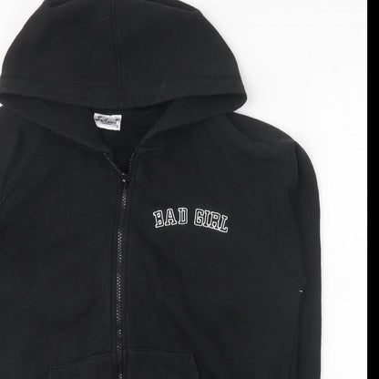 Select Womens Black Cotton Full Zip Hoodie Size 12