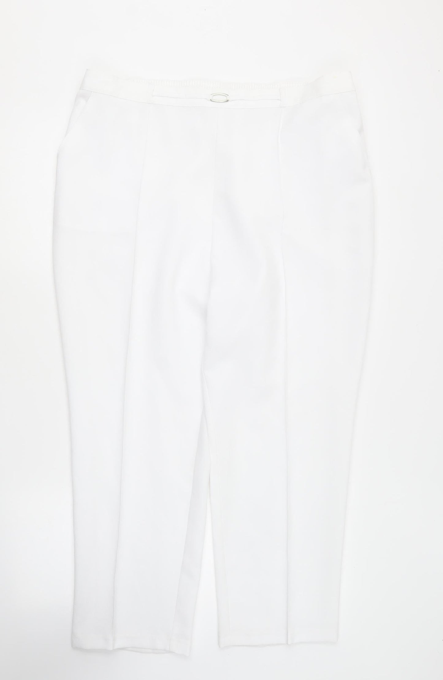 Womens UK Size 18 Marks and Spencer Regular Fit  White Trousers