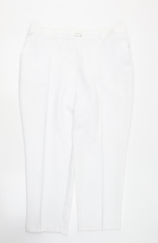 Womens UK Size 18 Marks and Spencer Regular Fit  White Trousers