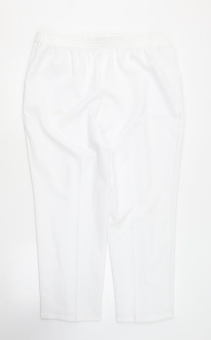 Womens UK Size 18 Marks and Spencer Regular Fit  White Trousers
