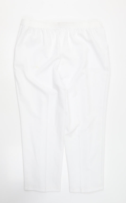 Womens UK Size 18 Marks and Spencer Regular Fit  White Trousers