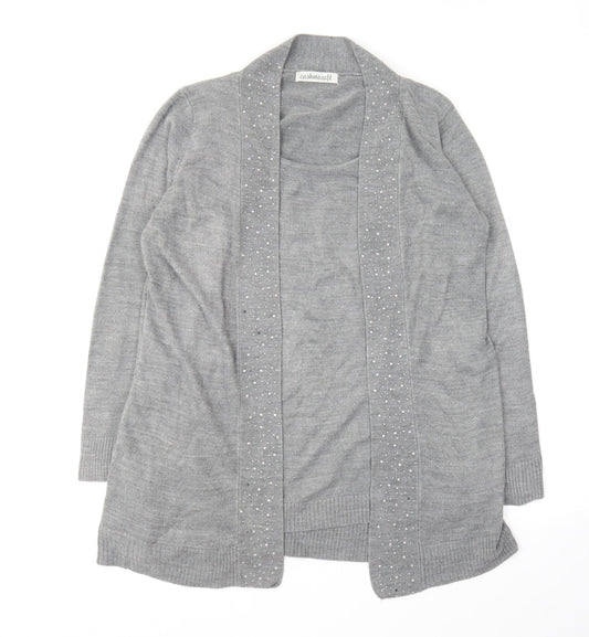 Womens UK Size L Cashmasoft Grey Cardigan Jumper