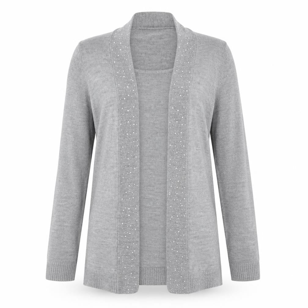 Womens UK Size L Cashmasoft Grey Cardigan Jumper