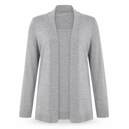 Womens UK Size L Cashmasoft Grey Cardigan Jumper