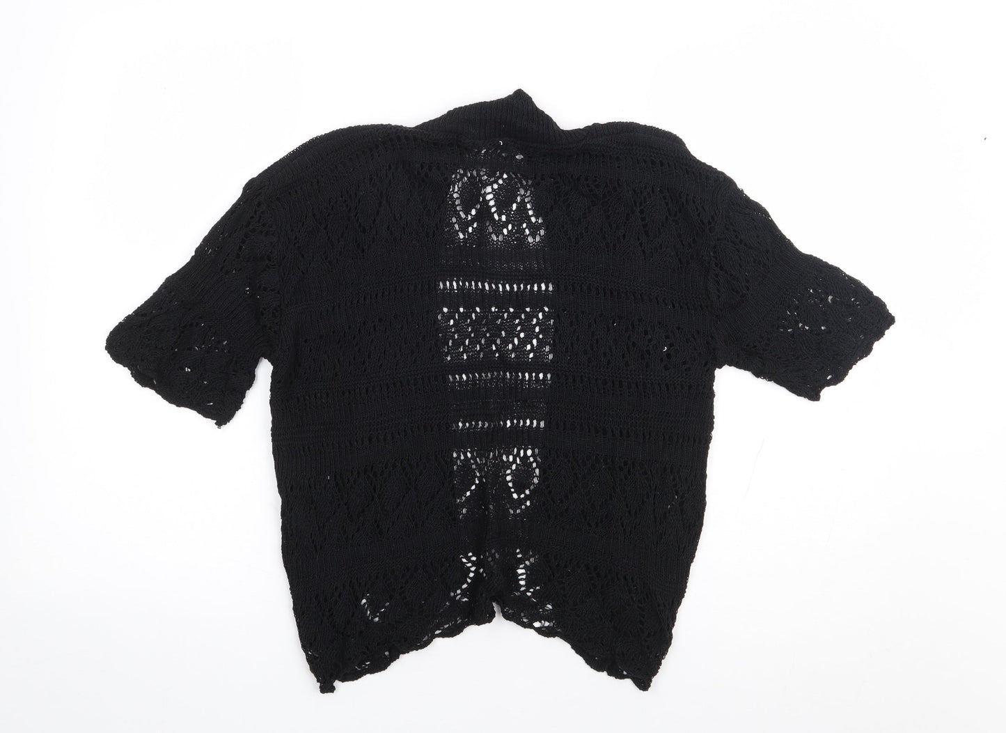 Bina Womens Black V-Neck Acrylic Shrug Jumper Size S
