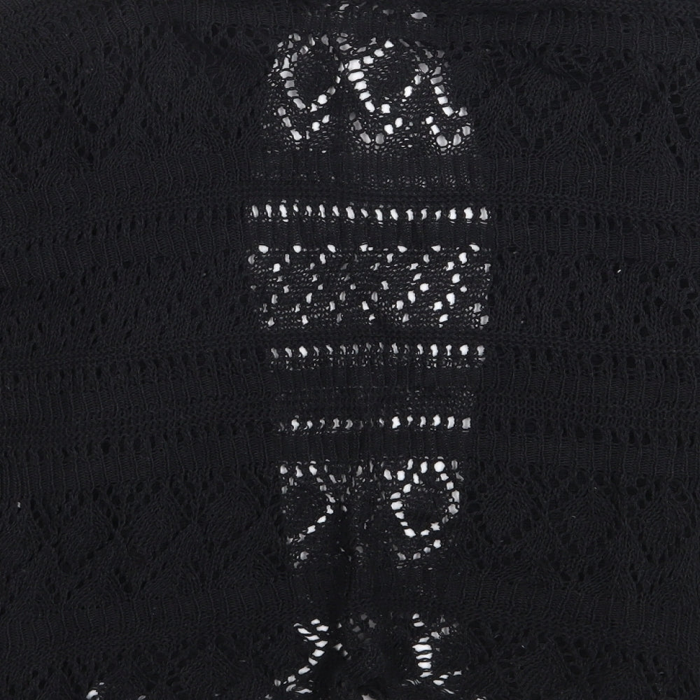 Bina Womens Black V-Neck Acrylic Shrug Jumper Size S