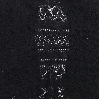 Bina Womens Black V-Neck Acrylic Shrug Jumper Size S