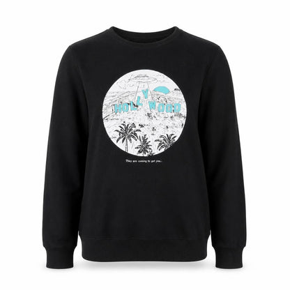 Womens UK Size S Pull & Bear Black Pullover Sweatshirt