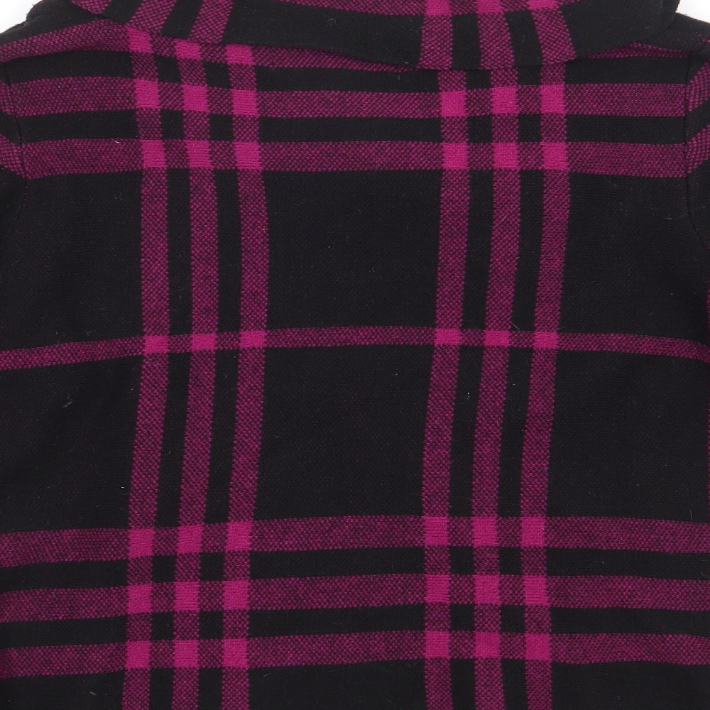 Jessica Grace Womens Pink Plaid Jacket Coatigan Size XL Button
