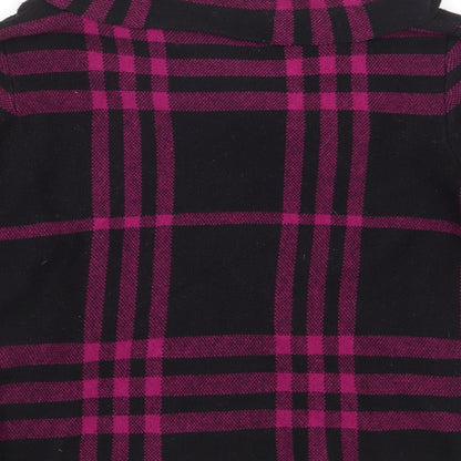 Jessica Grace Womens Pink Plaid Jacket Coatigan Size XL Button