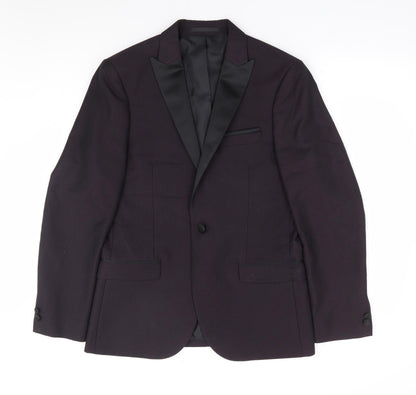 Mens UK Size 38 Moss London Regular Purple Suit Jacket