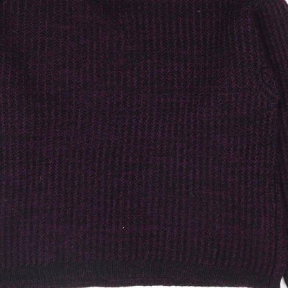 Worth Handframed Knitwear Mens Purple V-Neck Acrylic Pullover Jumper Size L