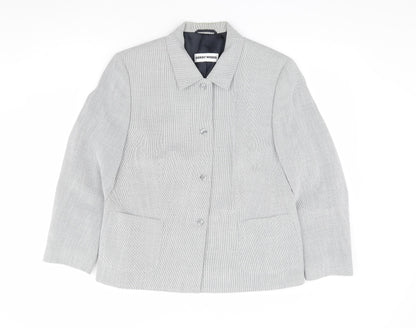 Gerry Weber Womens Ivory Geometric Jacket Size 16 Button