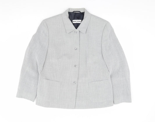 Gerry Weber Womens Ivory Geometric Jacket Size 16 Button