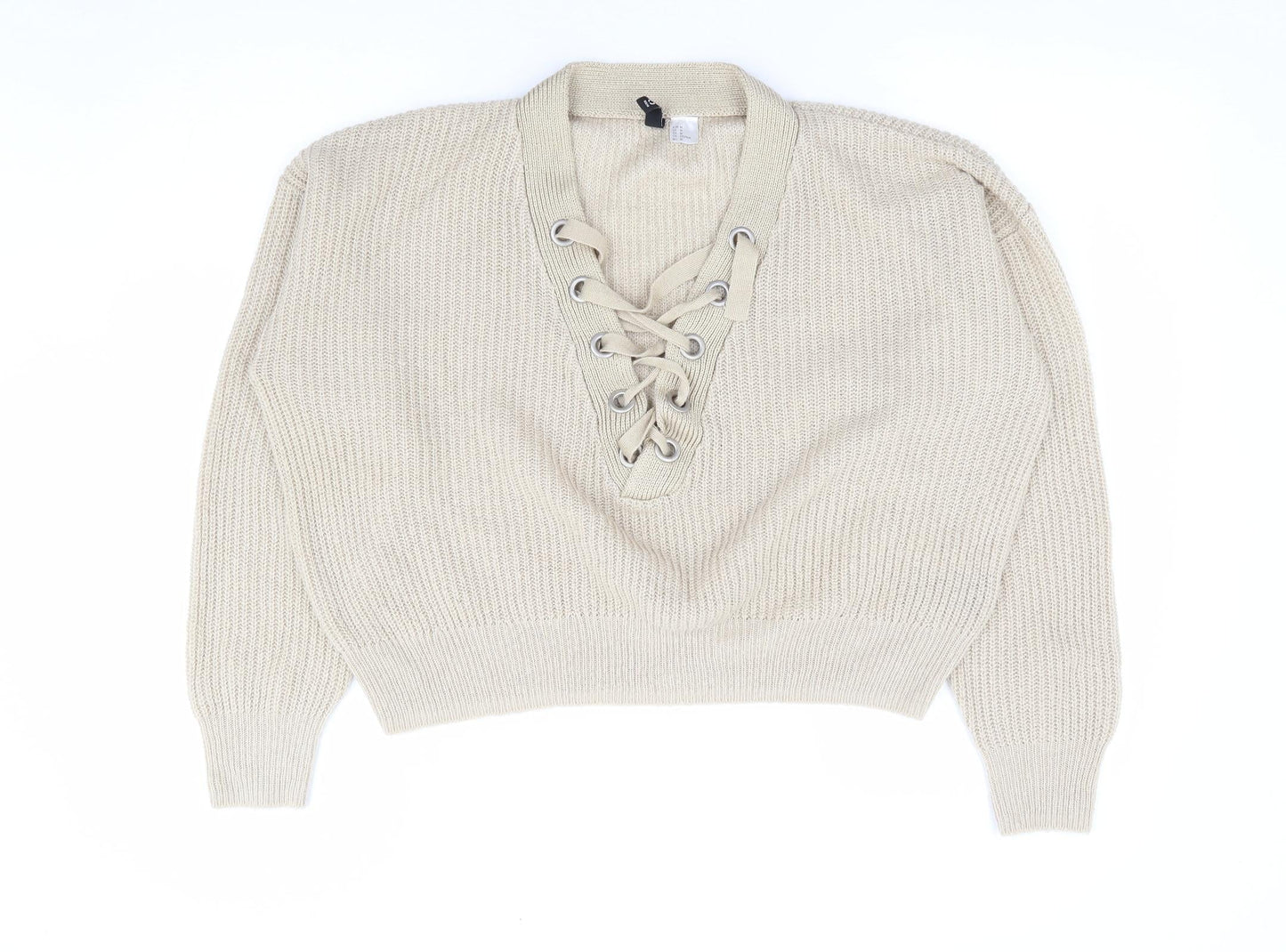 Womens UK Size M H&M Beige Pullover Jumper