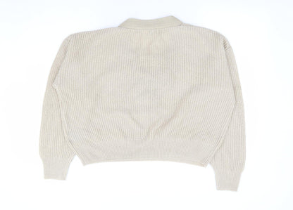 Womens UK Size M H&M Beige Pullover Jumper