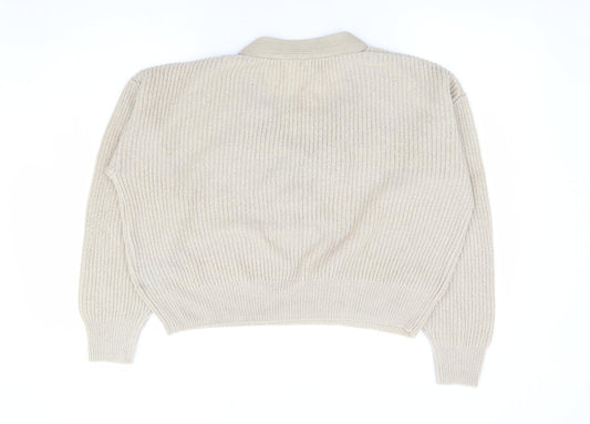 Womens UK Size M H&M Beige Pullover Jumper