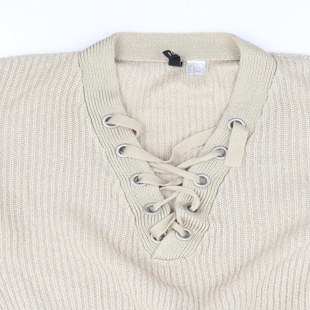 Womens UK Size M H&M Beige Pullover Jumper