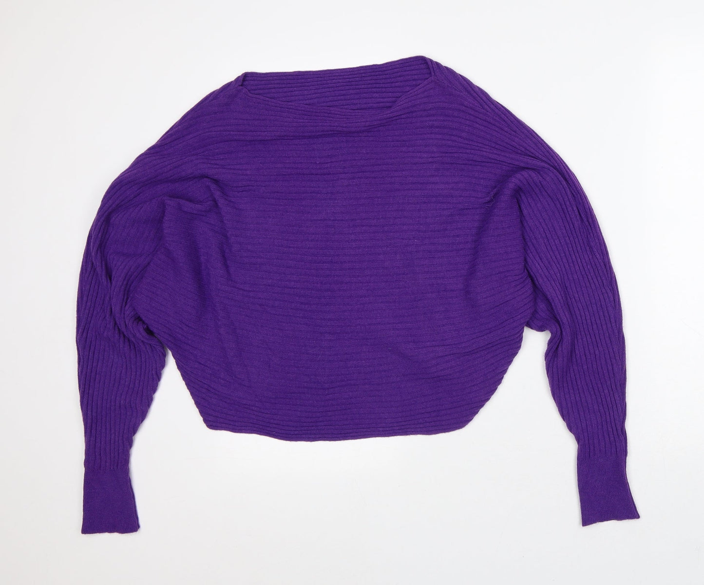 Art.57 Womens Purple Round Neck Viscose Pullover Jumper Size M