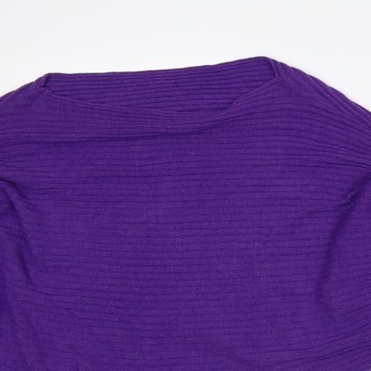 Art.57 Womens Purple Round Neck Viscose Pullover Jumper Size M
