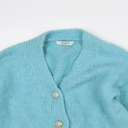 By Clara Womens Blue V-Neck Polyamide Cardigan Jumper Size S