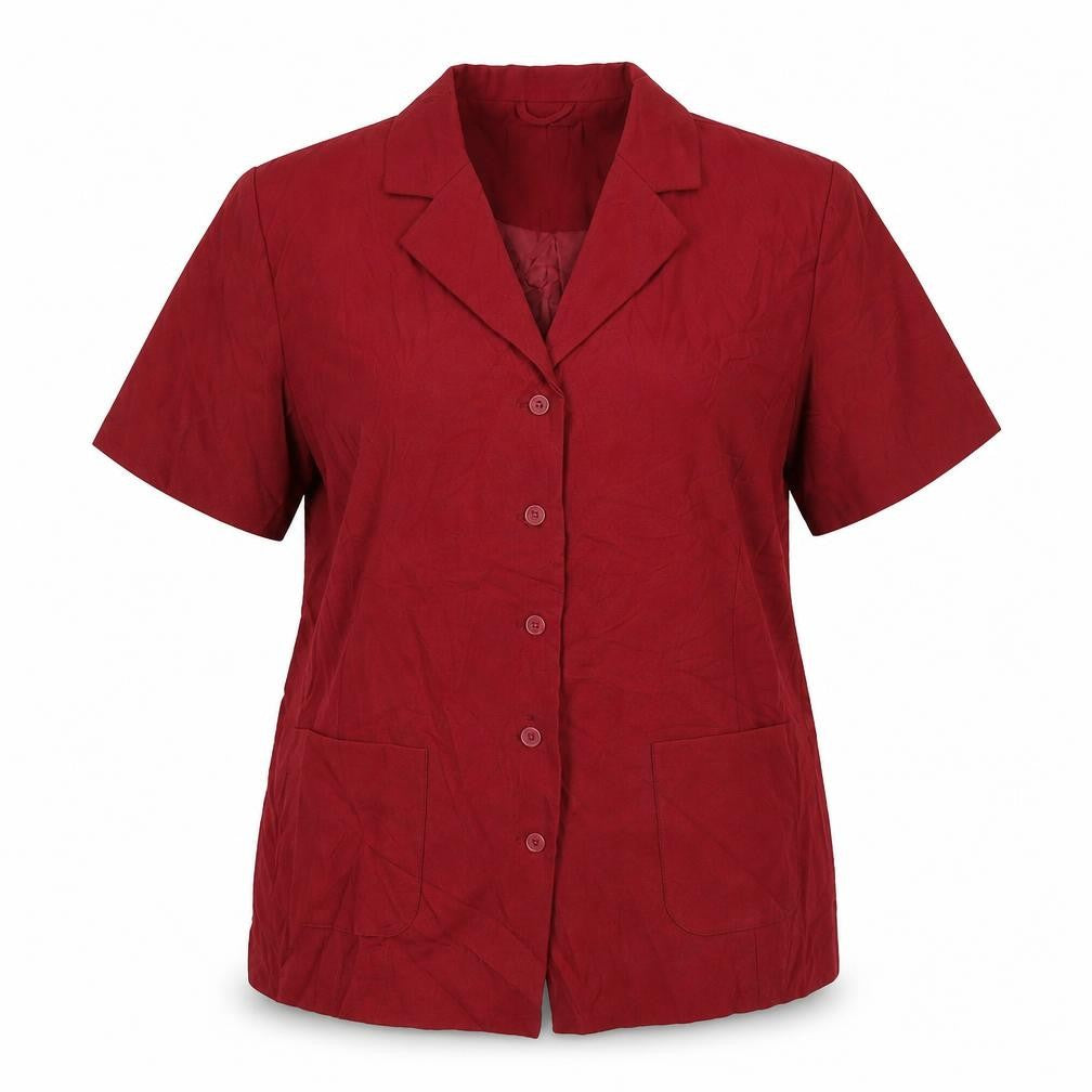 Womens UK Size 18 Daxon Red Basic Button-Up