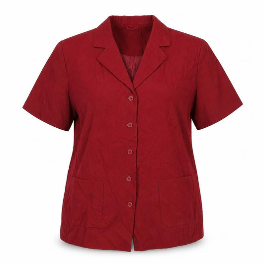 Womens UK Size 18 Daxon Red Basic Button-Up