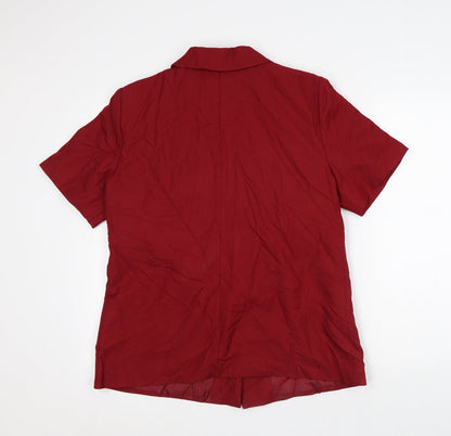 Womens UK Size 18 Daxon Red Basic Button-Up