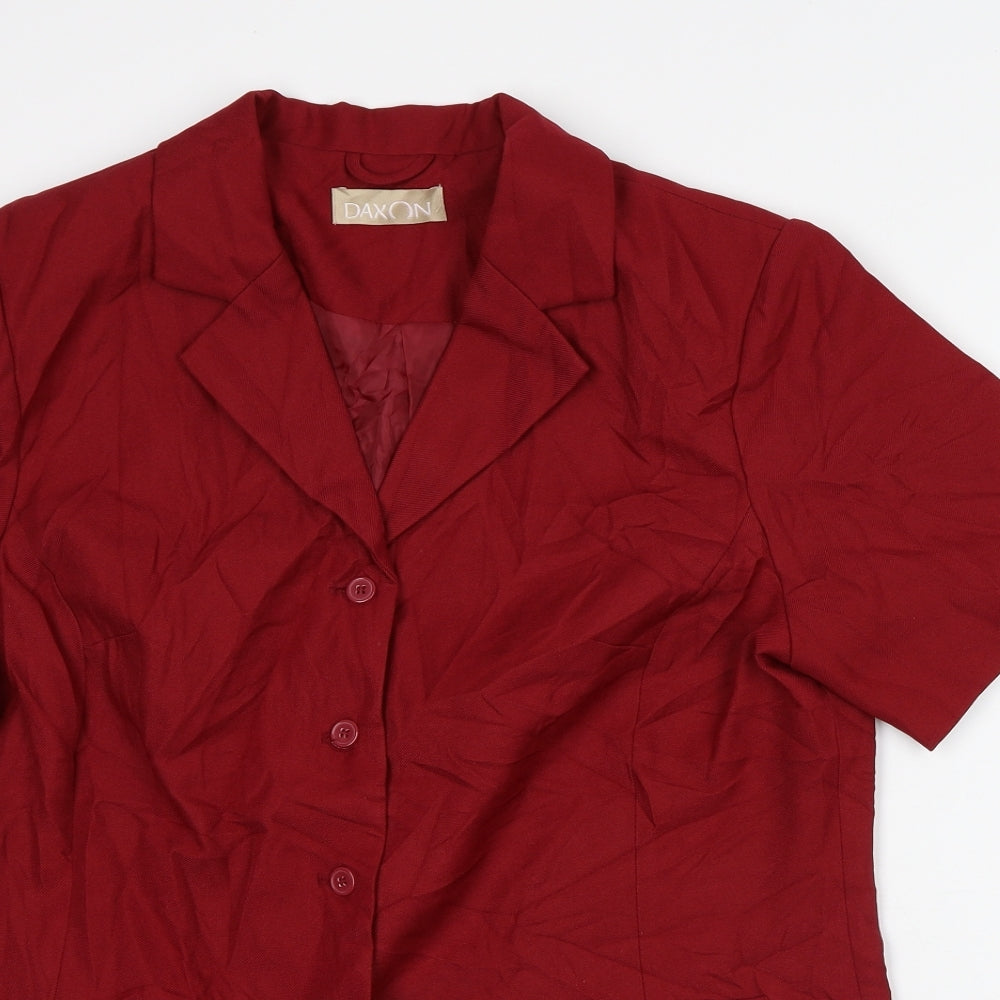 Womens UK Size 18 Daxon Red Basic Button-Up