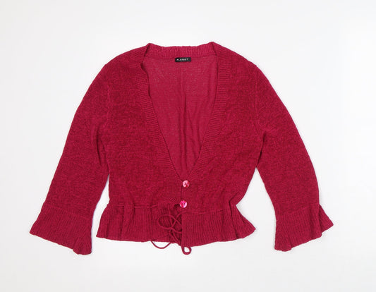 Womens UK Size S Planet Pink Cardigan Jumper