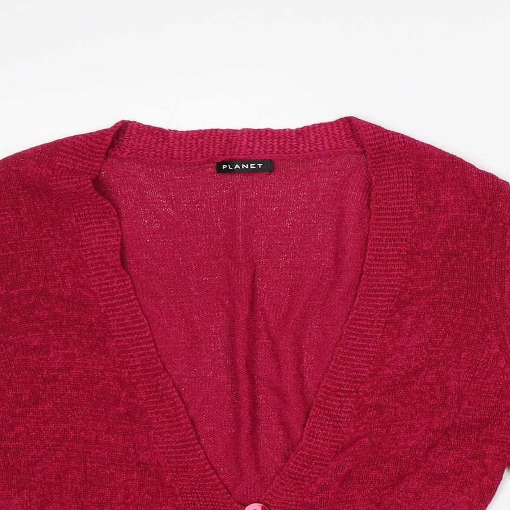 Womens UK Size S Planet Pink Cardigan Jumper
