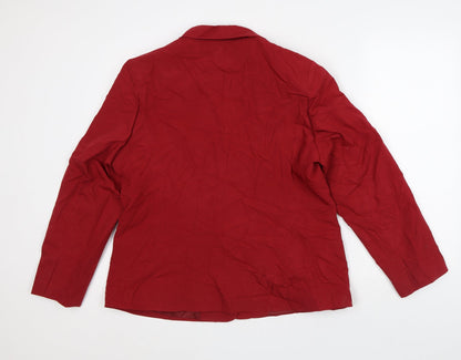 Classics Womens Red Jacket Blazer Size 16