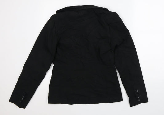 George Womens Black Striped Jacket Blazer Size 10