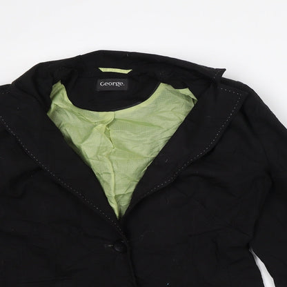 George Womens Black Striped Jacket Blazer Size 10