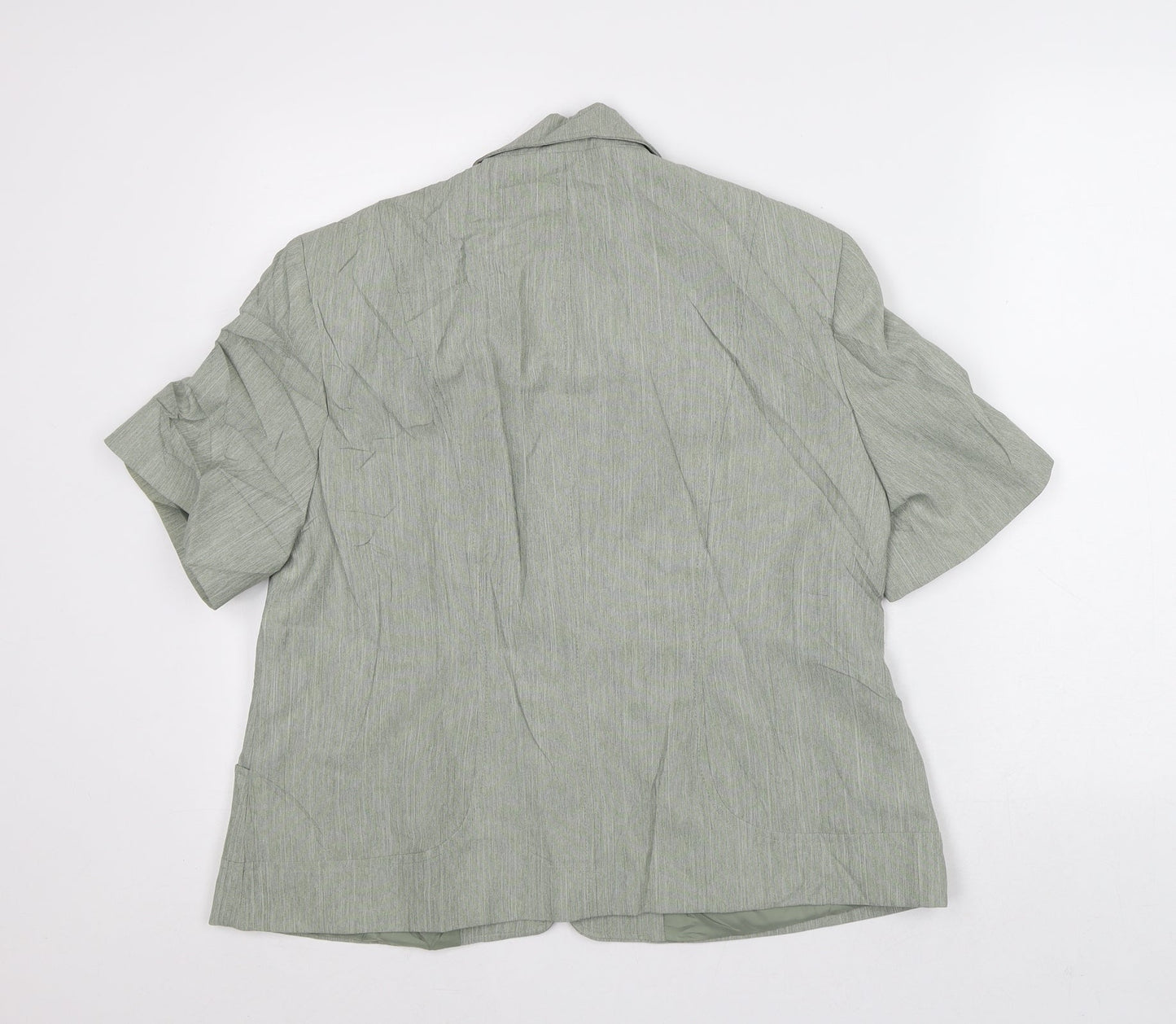 Autonomy Womens Green Geometric Jacket Blazer Size 16 - Short Sleeves