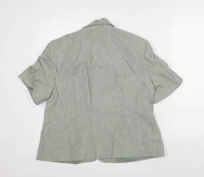 Autonomy Womens Green Geometric Jacket Blazer Size 16 - Short Sleeves