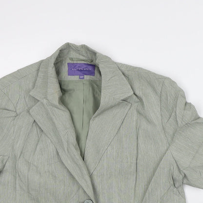 Autonomy Womens Green Geometric Jacket Blazer Size 16 - Short Sleeves