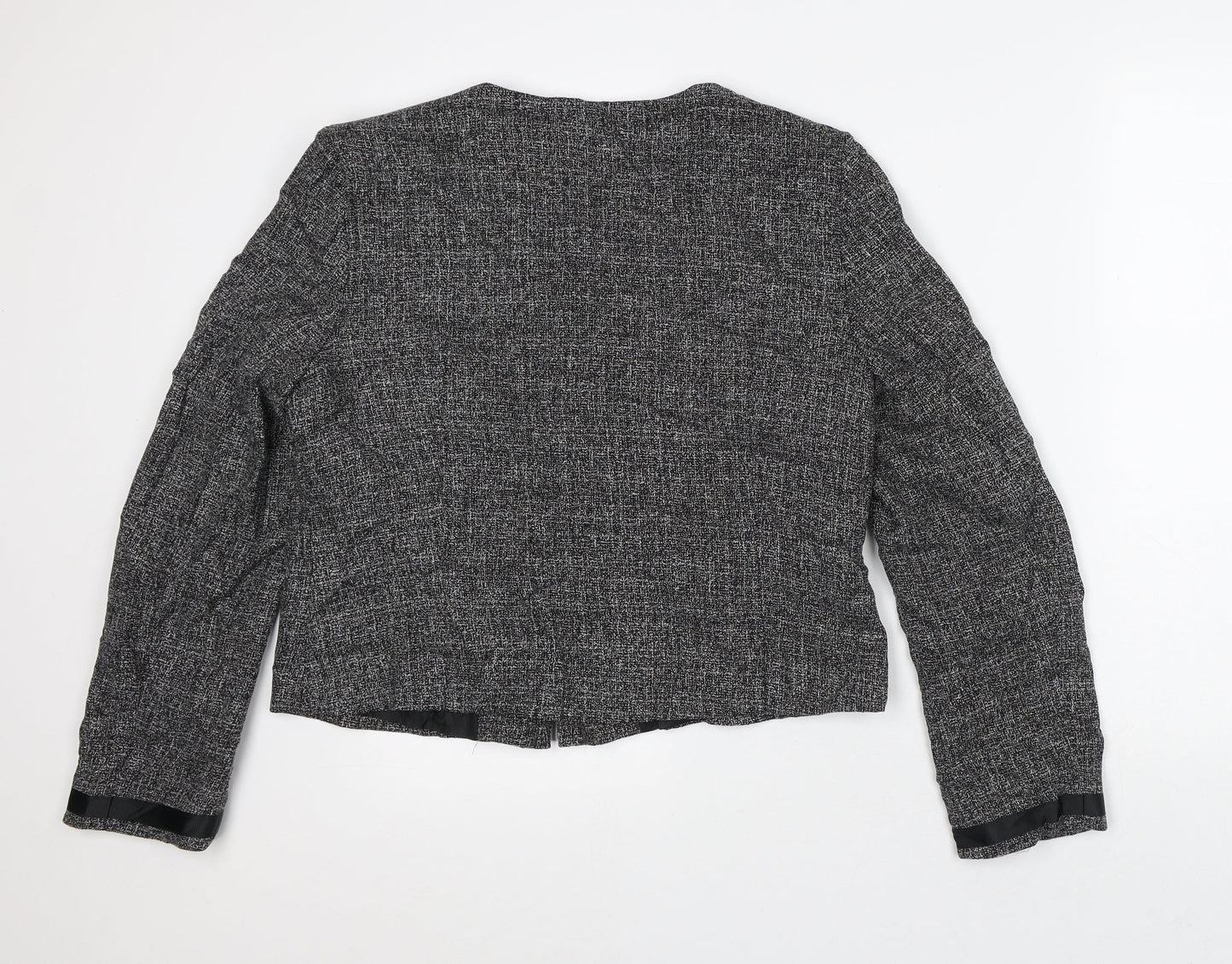 Peacocks Womens Grey Geometric Jacket Size 16 Zip