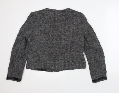 Peacocks Womens Grey Geometric Jacket Size 16 Zip
