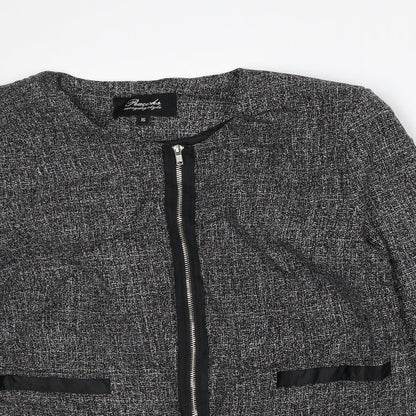 Peacocks Womens Grey Geometric Jacket Size 16 Zip