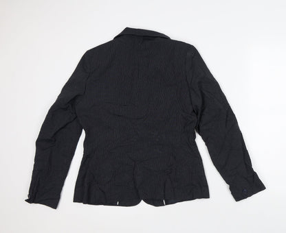 F&F Womens Black Striped Jacket Blazer Size 14