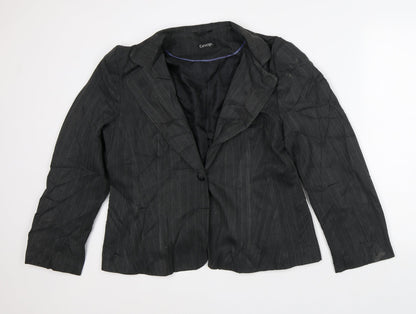 George Womens Grey Striped Jacket Blazer Size 18