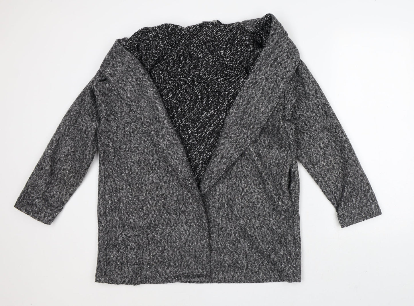 F&F Womens Grey Geometric Overcoat Jacket Size 16